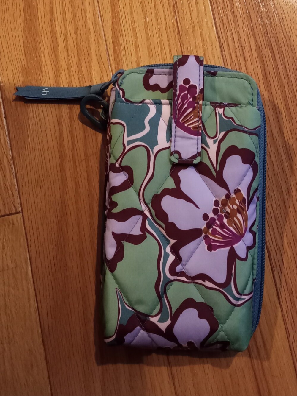 Vera Bradley Phone Wallet with Wrist Strap in Ultralight Reflecting Lily Pads